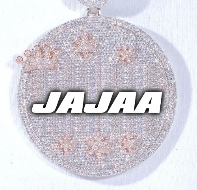 CUSTOM LETTER NECKLACE 3D BIG CROWN DISC made by The GUU Shop