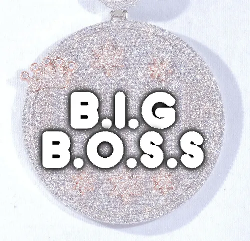 CUSTOM LETTER NECKLACE 3D BIG CROWN DISC sold by The GUU Shop