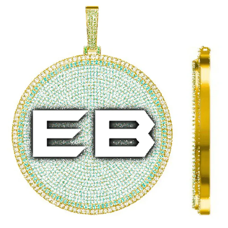 CUSTOM LETTER NECKLACE 3D BIG DISC made by The GUU Shop