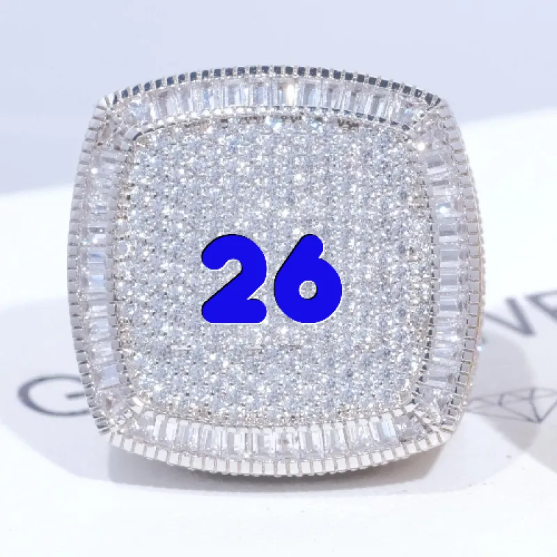 CUSTOM LETTER 3D ICED RING made by The GUU Shop