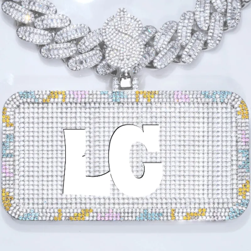 CUSTOM LETTER NECKLACE 3D COLORFUL SQUARE made by The GUU Shop
