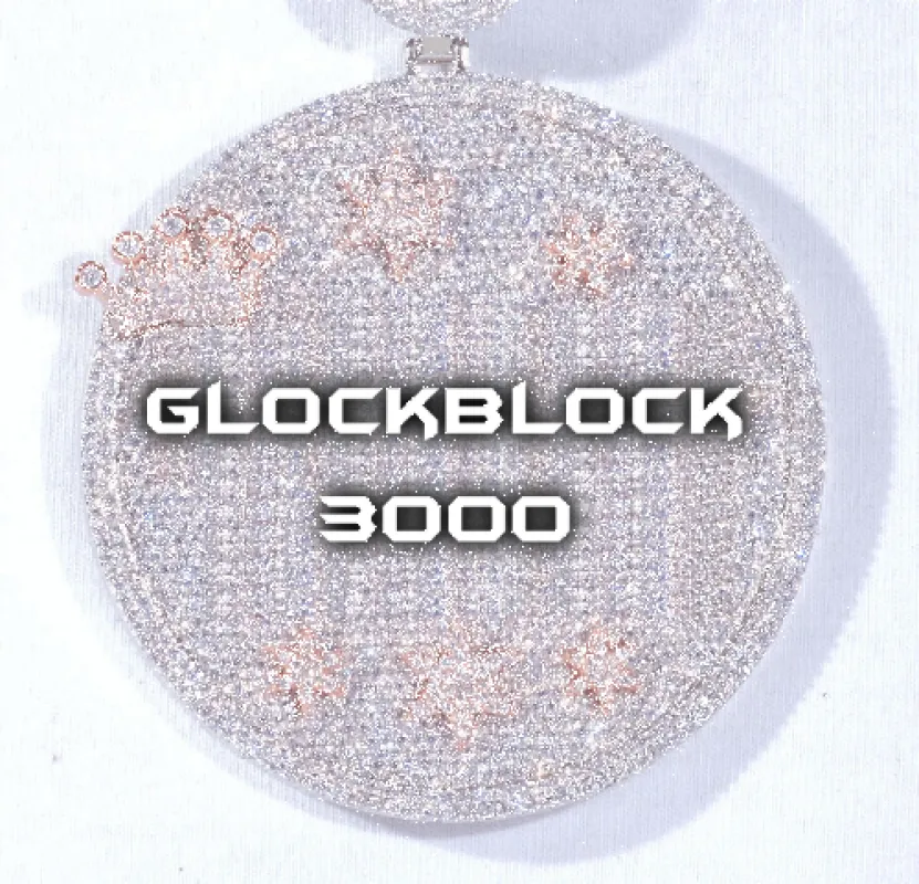 CUSTOM LETTER NECKLACE 3D BIG CROWN DISC made by The GUU Shop