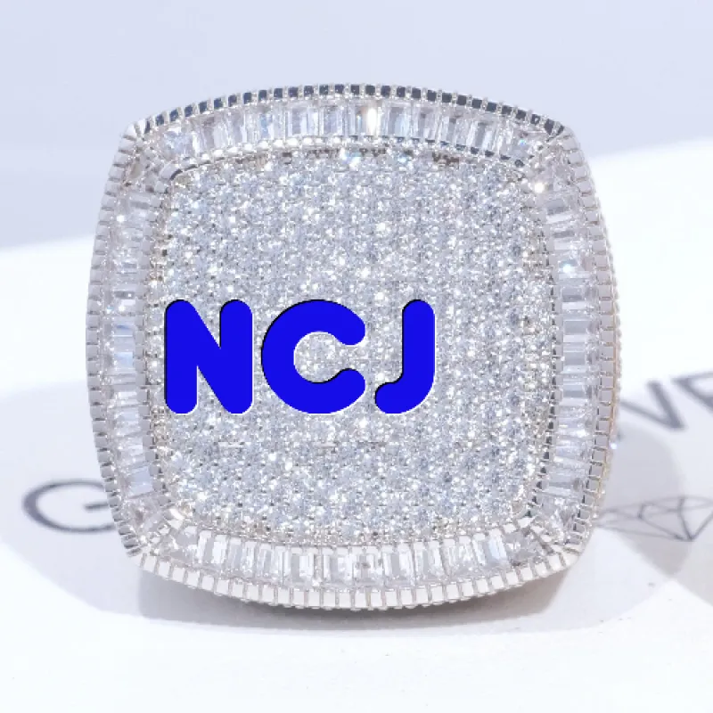 CUSTOM LETTER 3D ICED RING made by The GUU Shop