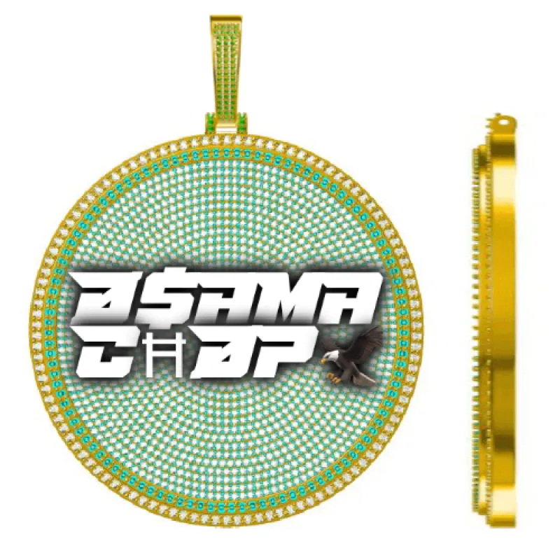 CUSTOM LETTER NECKLACE 3D BIG DISC made by The GUU Shop