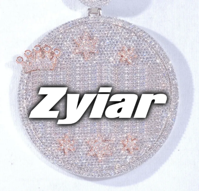 CUSTOM LETTER NECKLACE 3D BIG CROWN DISC made by The GUU Shop