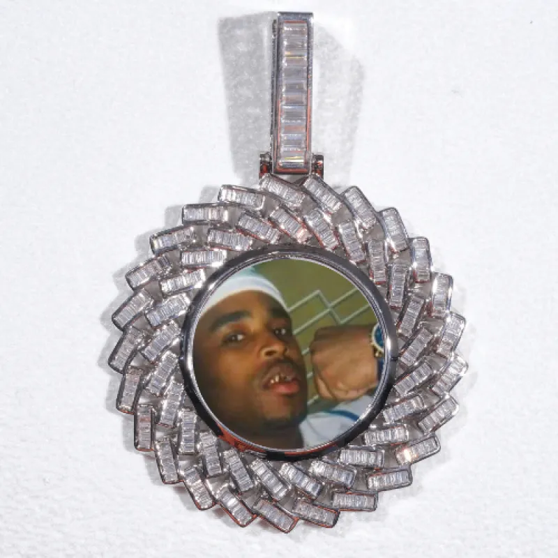 Large 3D Baguette Custom Picture Pendant made by The GUU Shop