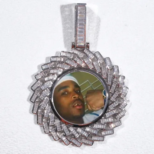 Large 3D Baguette Custom Picture Pendant sold by The GUU Shop