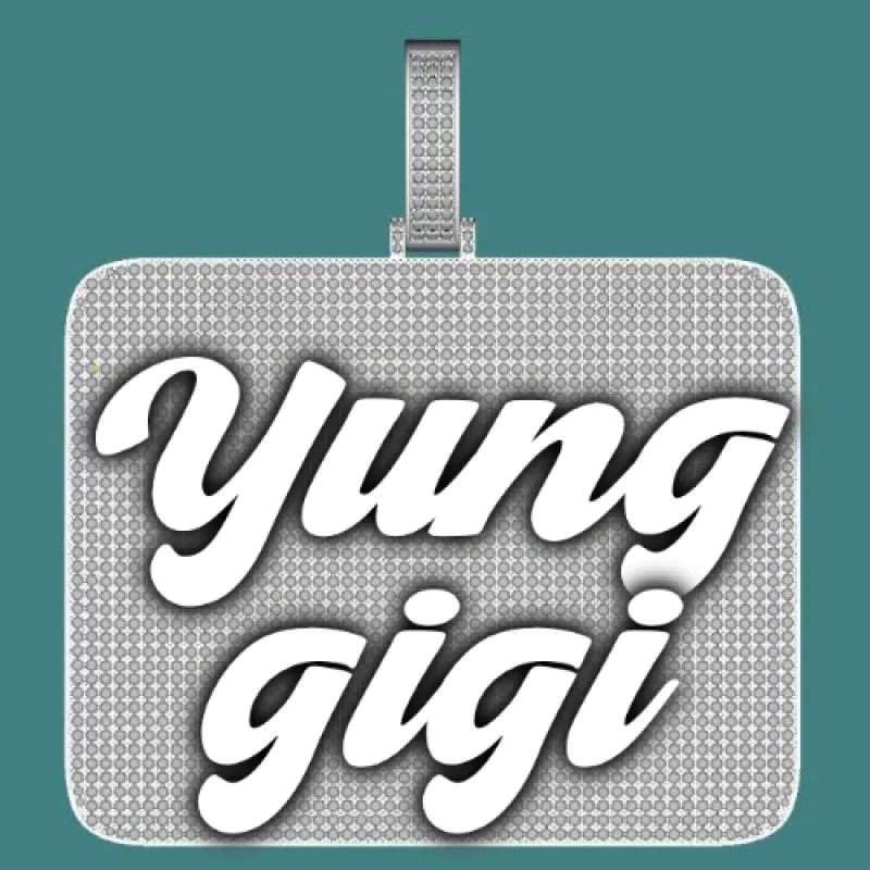 CUSTOM LETTER NECKLACE 3D BIG SQUARE made by The GUU Shop