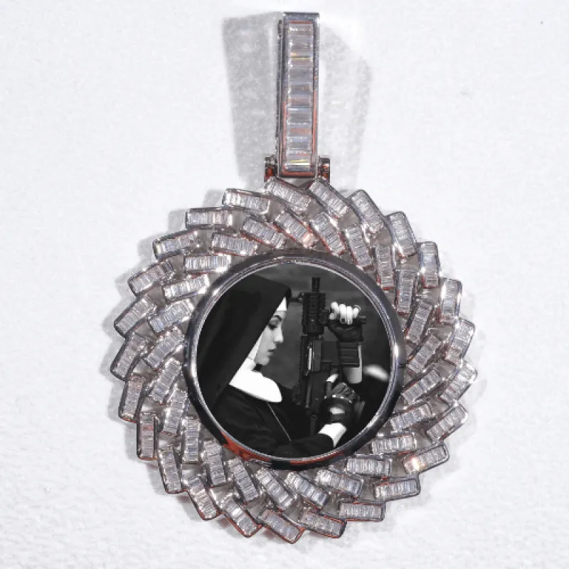 Large 3D Baguette Custom Picture Pendant made by The GUU Shop
