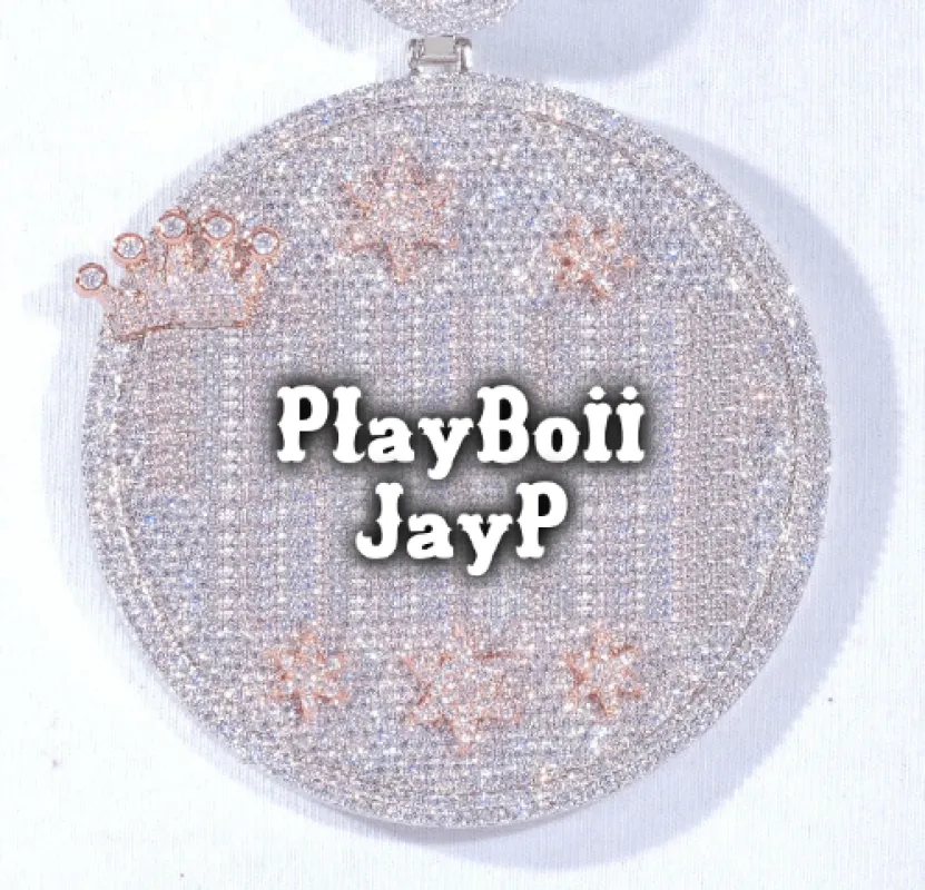 CUSTOM LETTER NECKLACE 3D BIG CROWN DISC made by The GUU Shop
