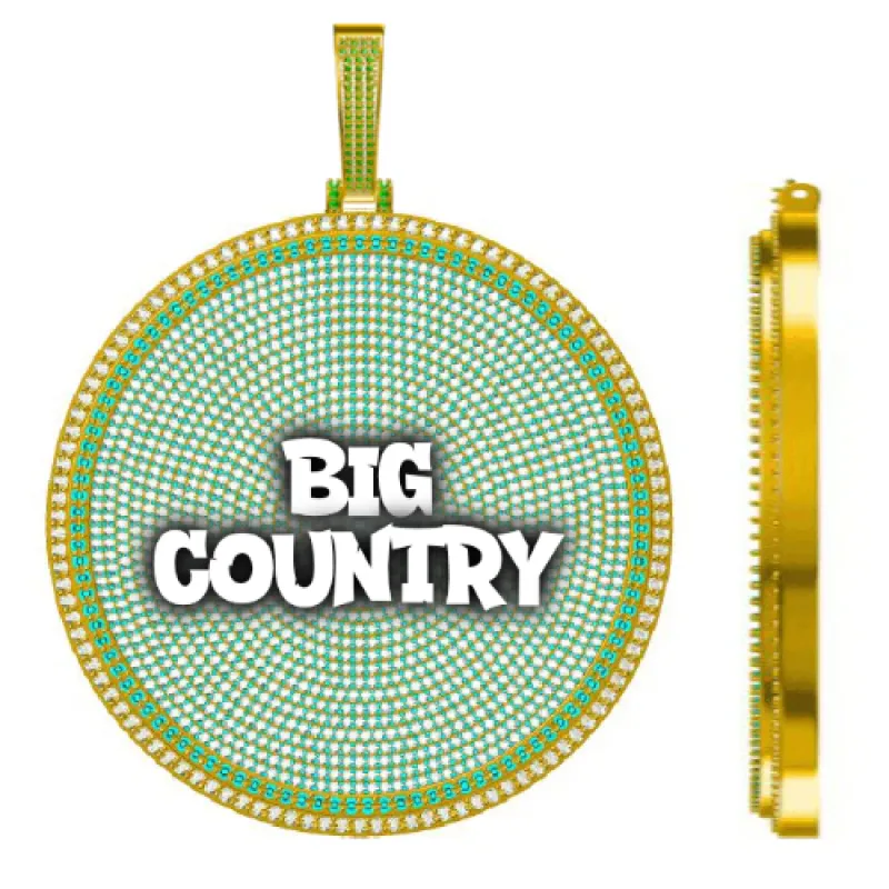 CUSTOM LETTER NECKLACE 3D BIG DISC made by The GUU Shop
