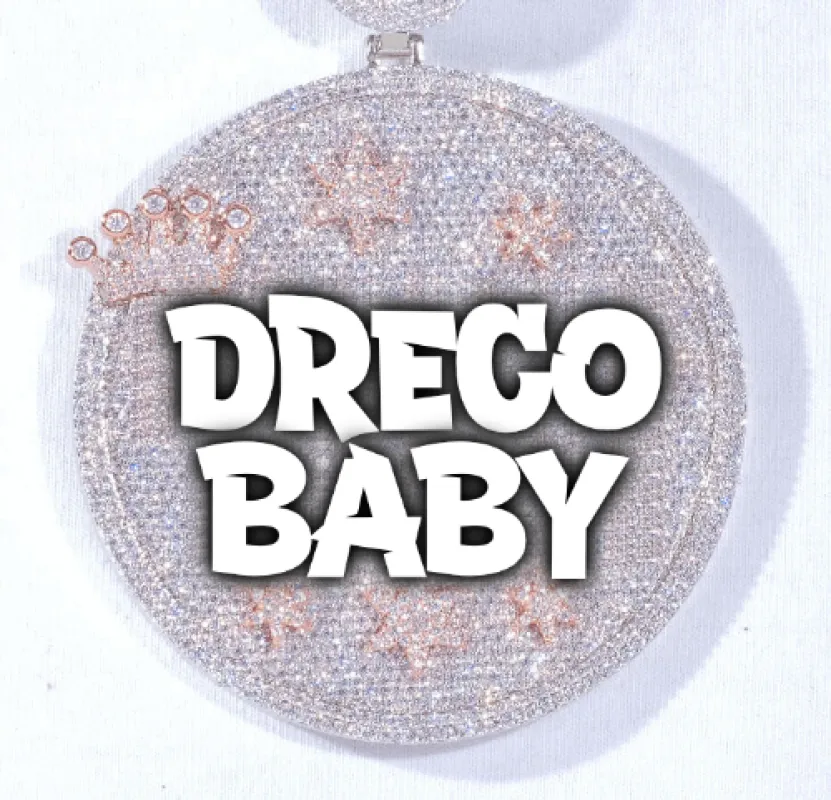 CUSTOM LETTER NECKLACE 3D BIG CROWN DISC made by The GUU Shop