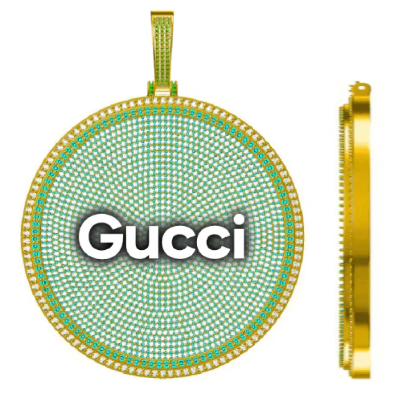 CUSTOM LETTER NECKLACE 3D BIG DISC made by The GUU Shop