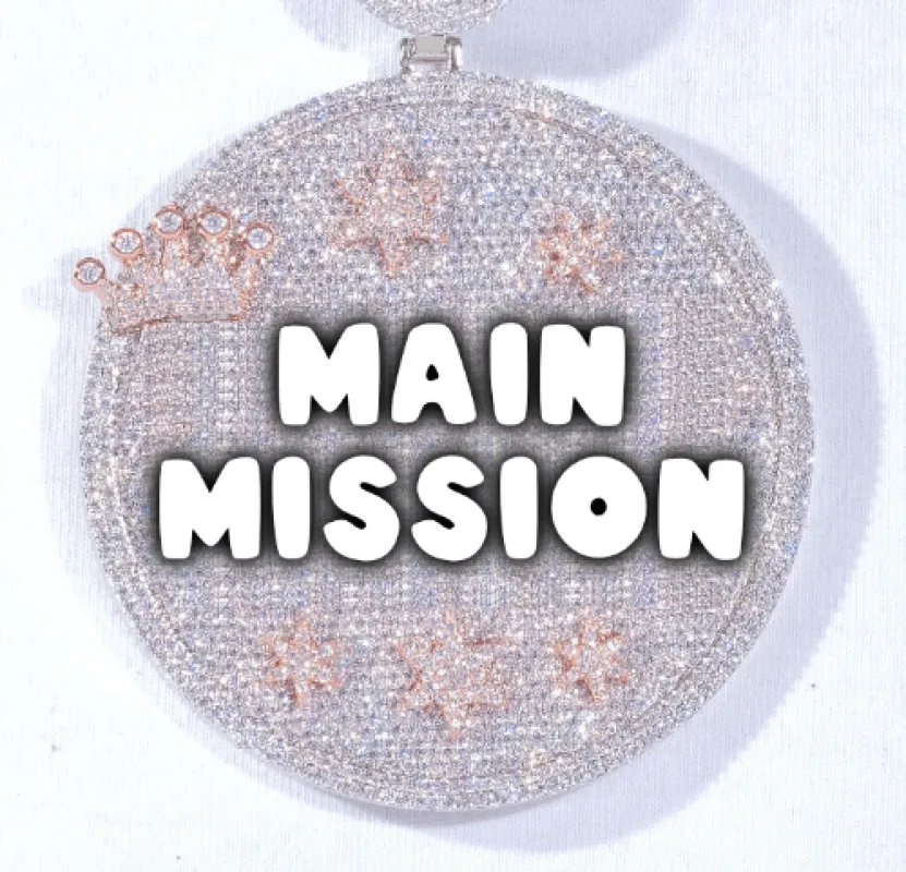CUSTOM LETTER NECKLACE 3D BIG CROWN DISC made by The GUU Shop
