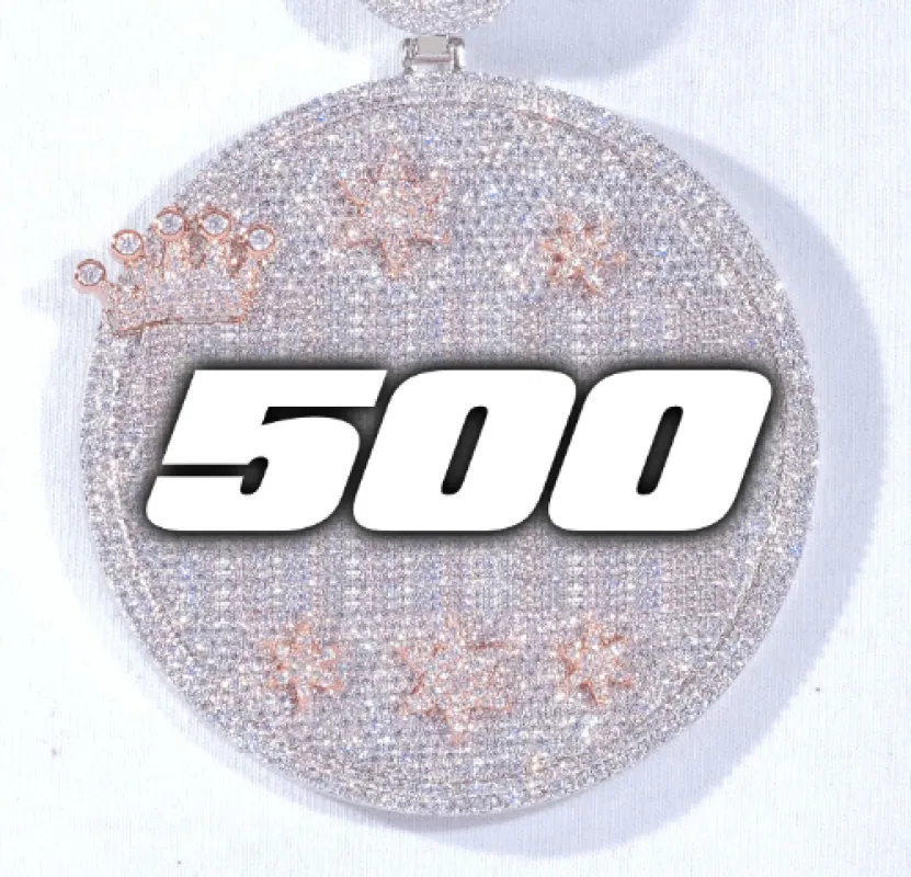 CUSTOM LETTER NECKLACE 3D BIG CROWN DISC made by The GUU Shop