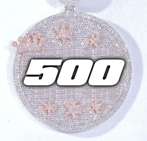 CUSTOM LETTER NECKLACE 3D BIG CROWN DISC sold by The GUU Shop