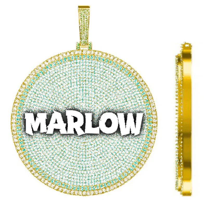 CUSTOM LETTER NECKLACE 3D BIG DISC made by The GUU Shop