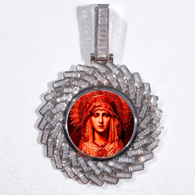 Large 3D Baguette Custom Picture Pendant made by The GUU Shop