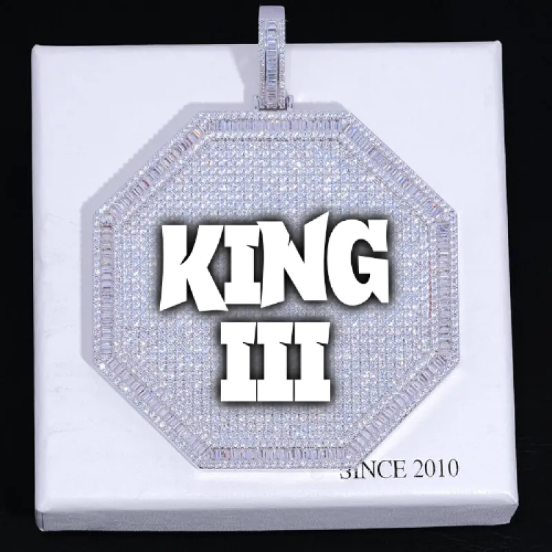 CUSTOM LETTER NECKLACE 3D BIG OCTAGON made by The GUU Shop