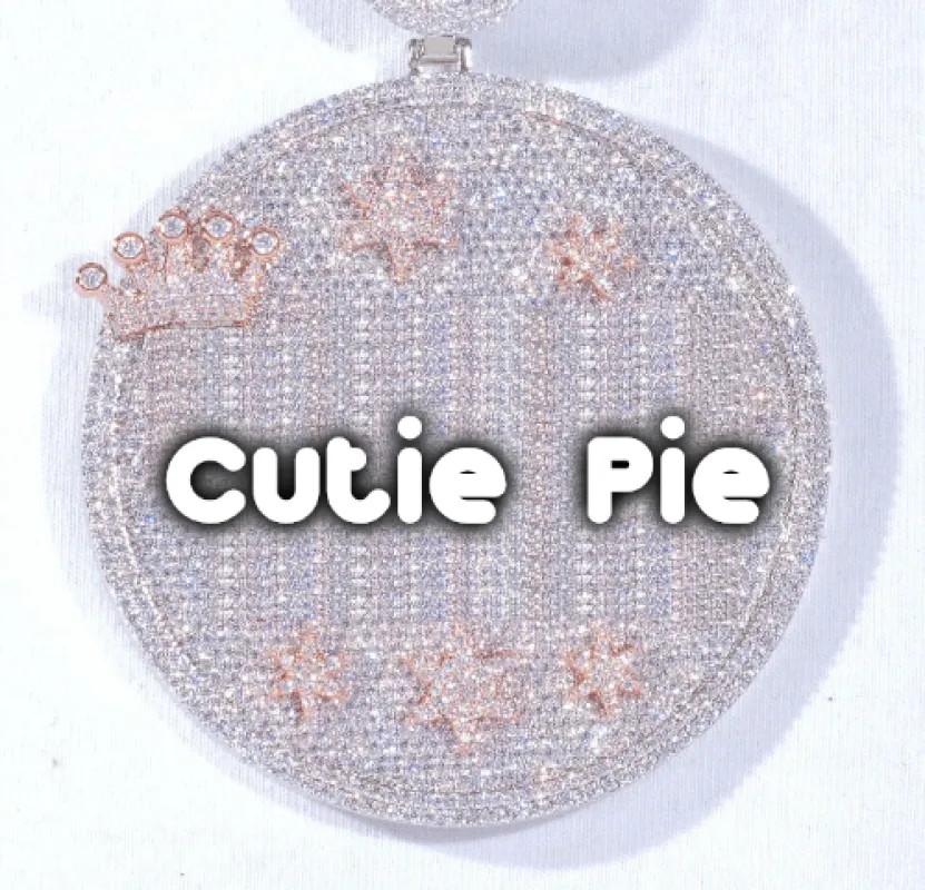 CUSTOM LETTER NECKLACE 3D BIG CROWN DISC made by The GUU Shop