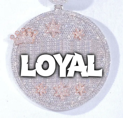 CUSTOM LETTER NECKLACE 3D BIG CROWN DISC sold by The GUU Shop