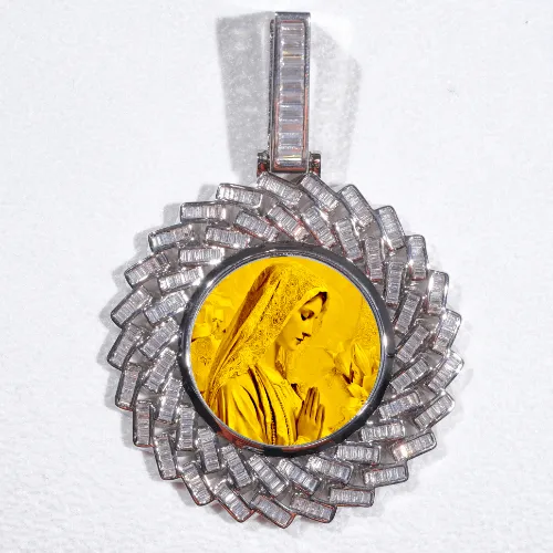 Large 3D Baguette Custom Picture Pendant sold by The GUU Shop