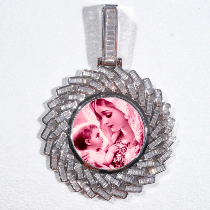 Large 3D Baguette Custom Picture Pendant made by The GUU Shop