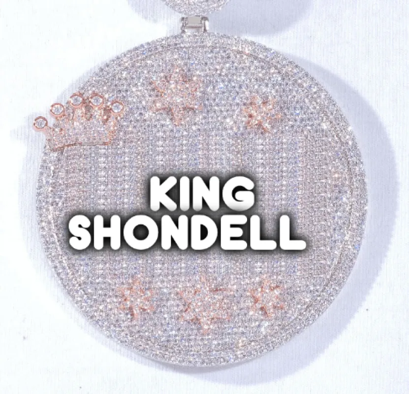 CUSTOM LETTER NECKLACE 3D BIG CROWN DISC made by The GUU Shop
