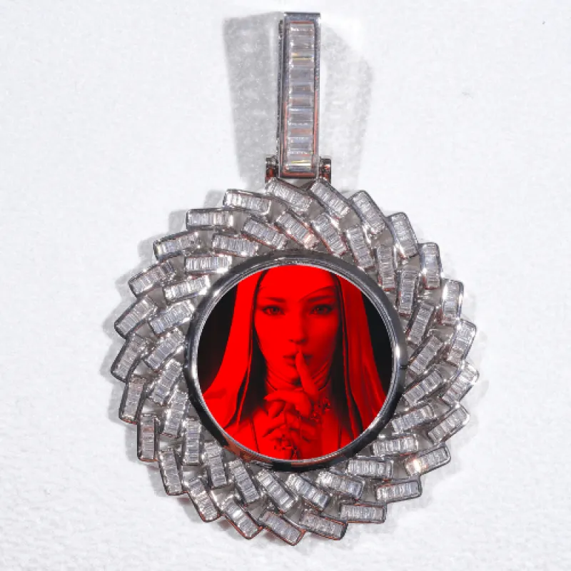 Large 3D Baguette Custom Picture Pendant made by The GUU Shop
