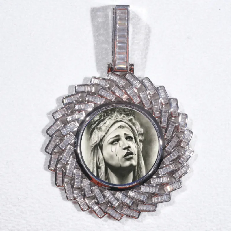 Large 3D Baguette Custom Picture Pendant made by The GUU Shop