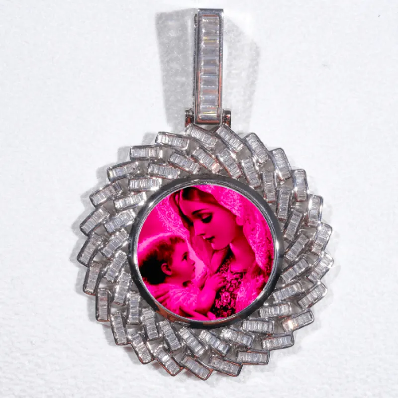 Large 3D Baguette Custom Picture Pendant made by The GUU Shop