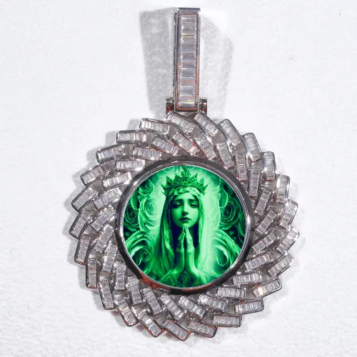 Large 3D Baguette Custom Picture Pendant sold by The GUU Shop