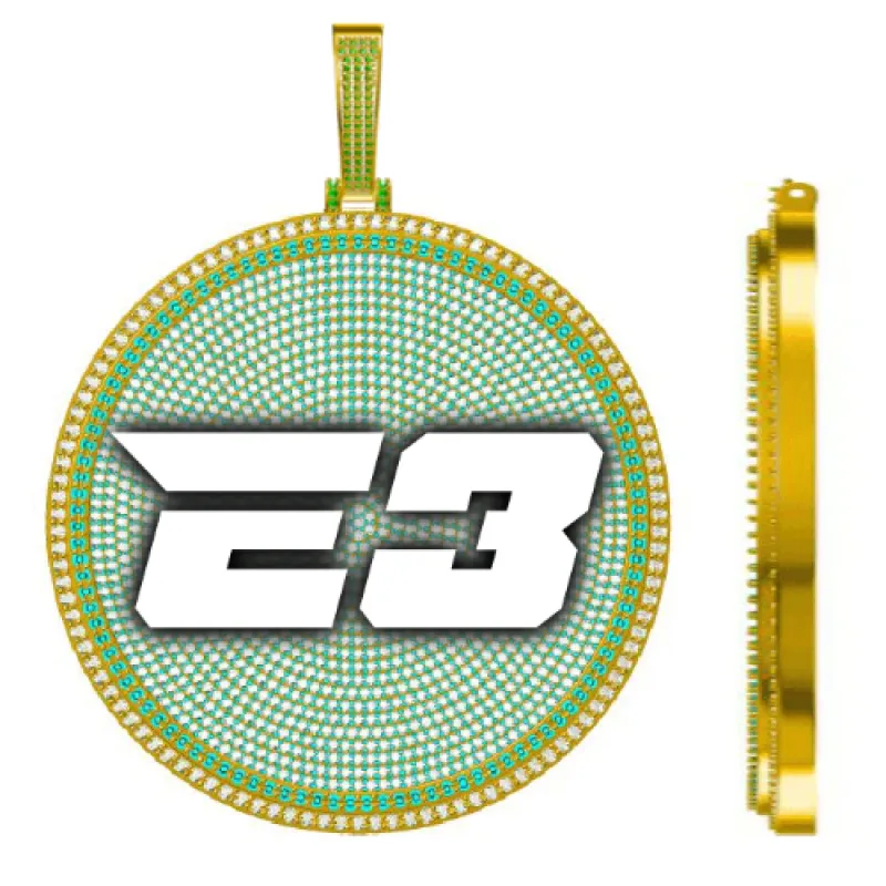 CUSTOM LETTER NECKLACE 3D BIG DISC made by The GUU Shop