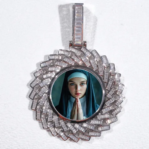Large 3D Baguette Custom Picture Pendant sold by The GUU Shop