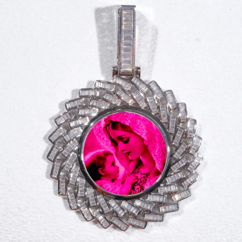 Large 3D Baguette Custom Picture Pendant made by The GUU Shop