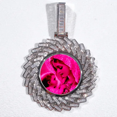 Large 3D Baguette Custom Picture Pendant sold by The GUU Shop