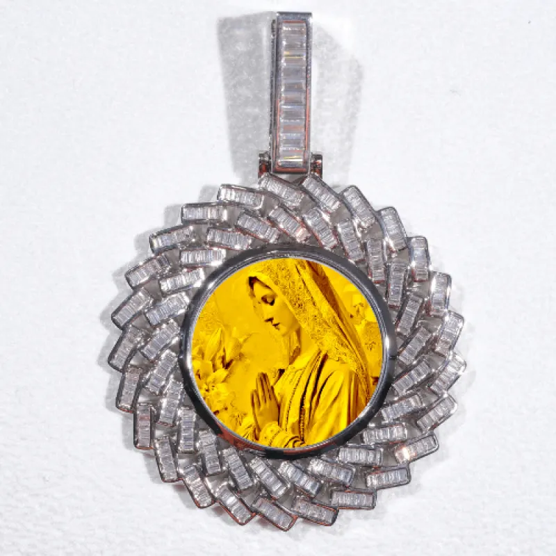 Large 3D Baguette Custom Picture Pendant made by The GUU Shop