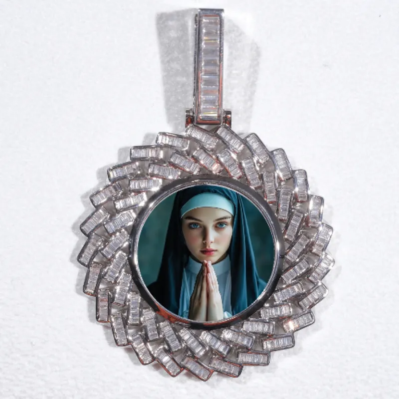 Large 3D Baguette Custom Picture Pendant made by The GUU Shop