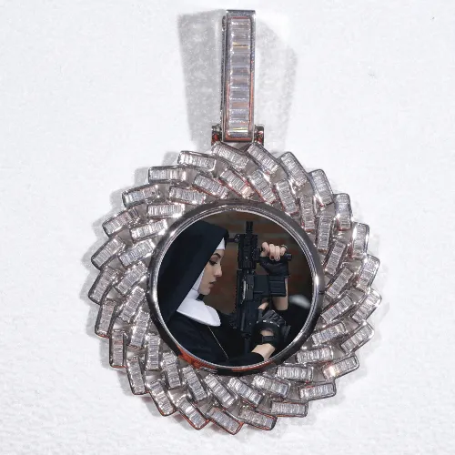 Large 3D Baguette Custom Picture Pendant sold by The GUU Shop