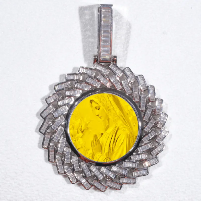 Large 3D Baguette Custom Picture Pendant made by The GUU Shop