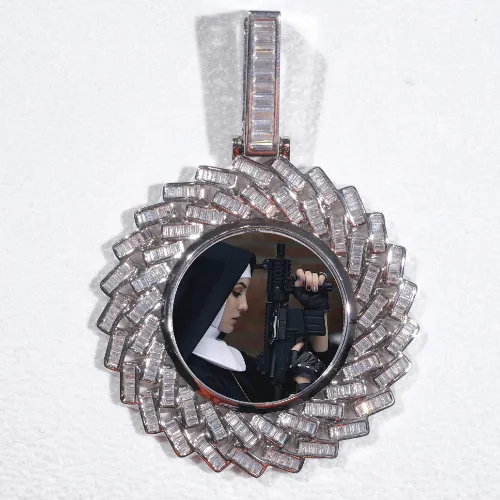 Large 3D Baguette Custom Picture Pendant sold by The GUU Shop