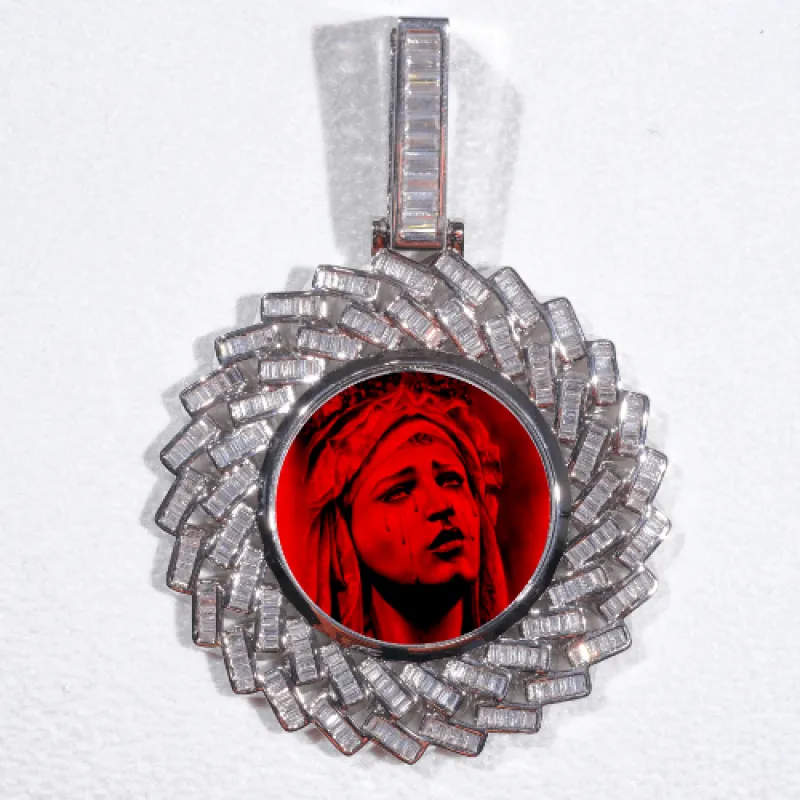 Large 3D Baguette Custom Picture Pendant made by The GUU Shop