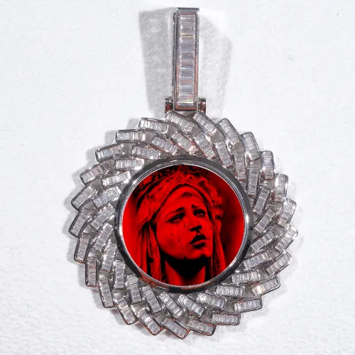 Large 3D Baguette Custom Picture Pendant sold by The GUU Shop