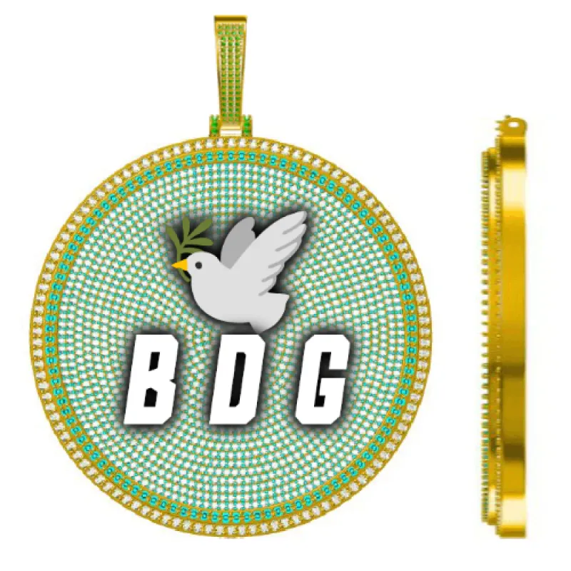 CUSTOM LETTER NECKLACE 3D BIG DISC made by The GUU Shop