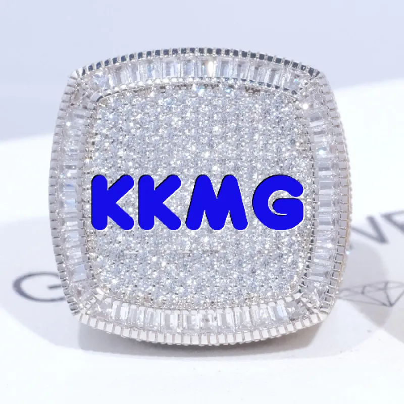 CUSTOM LETTER 3D ICED RING made by The GUU Shop