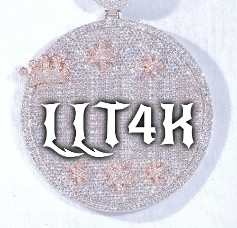 CUSTOM LETTER NECKLACE 3D BIG CROWN DISC made by The GUU Shop