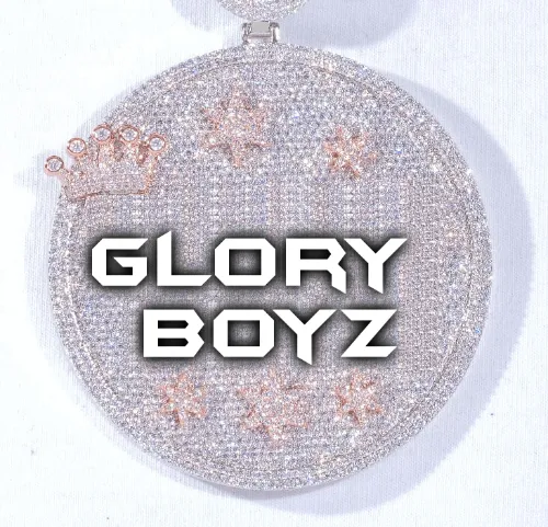 CUSTOM LETTER NECKLACE 3D BIG CROWN DISC sold by The GUU Shop