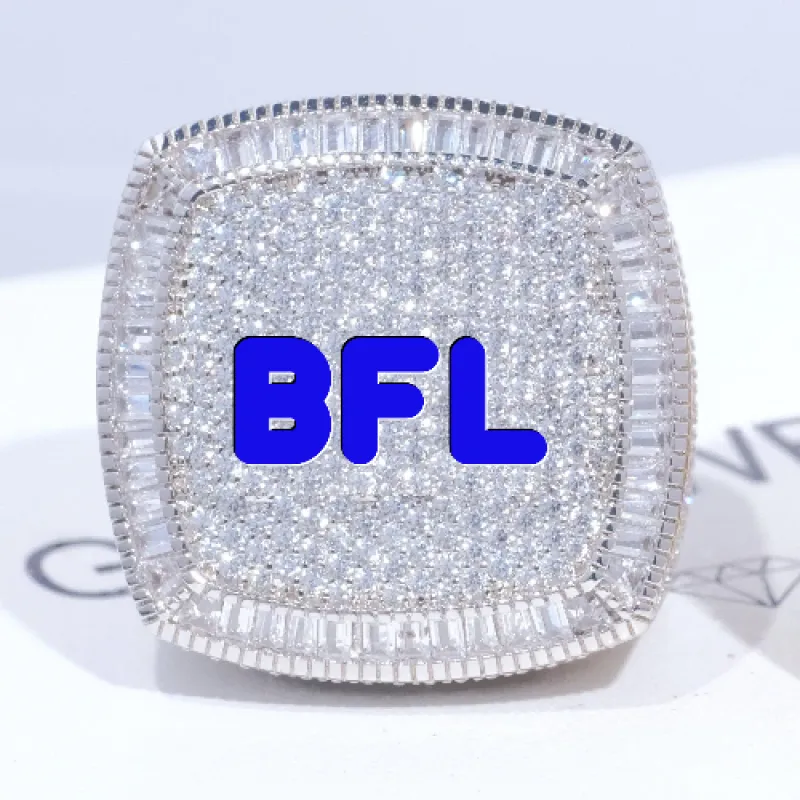 CUSTOM LETTER 3D ICED RING made by The GUU Shop
