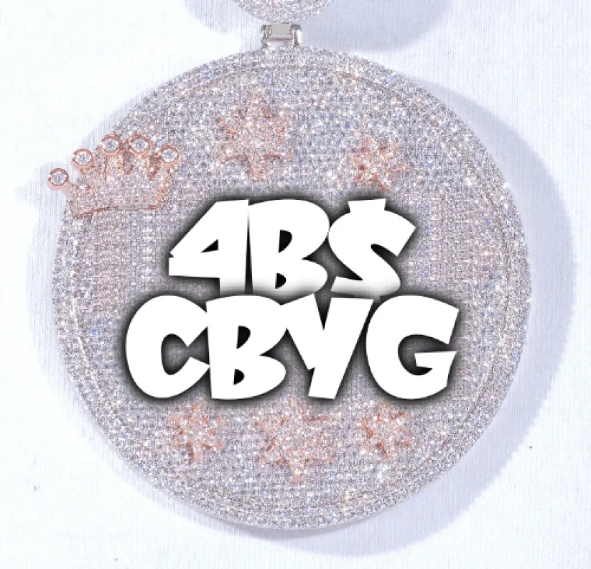 CUSTOM LETTER NECKLACE 3D BIG CROWN DISC made by The GUU Shop