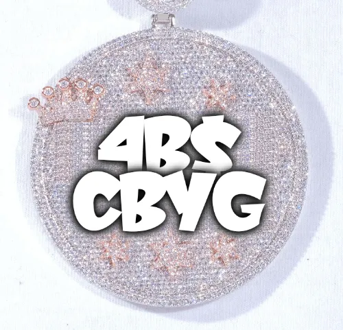 CUSTOM LETTER NECKLACE 3D BIG CROWN DISC sold by The GUU Shop